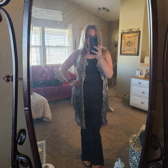 FAVORITE Black Wide Leg Pants/leggings - Picture 6 of 7
